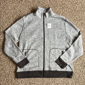 Sonoma The Supersoft Sweater Fleece Full-Zip Jacket Gray Marbled New Mens XL